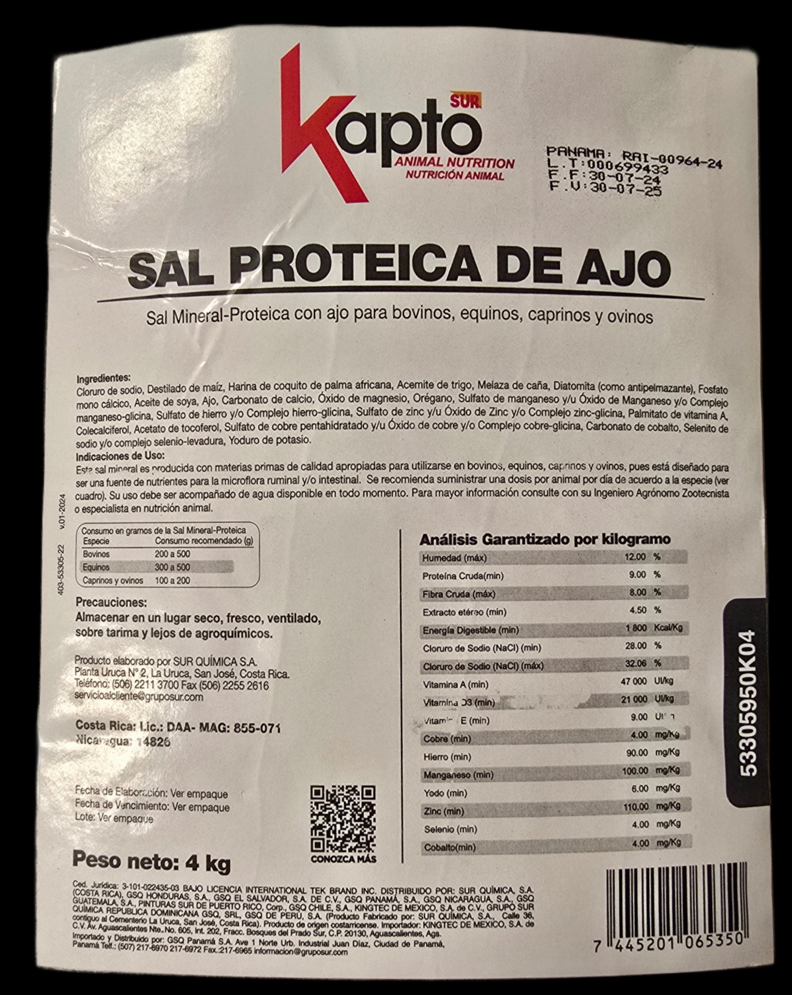SAL PROTEICA DE AJO 4KG